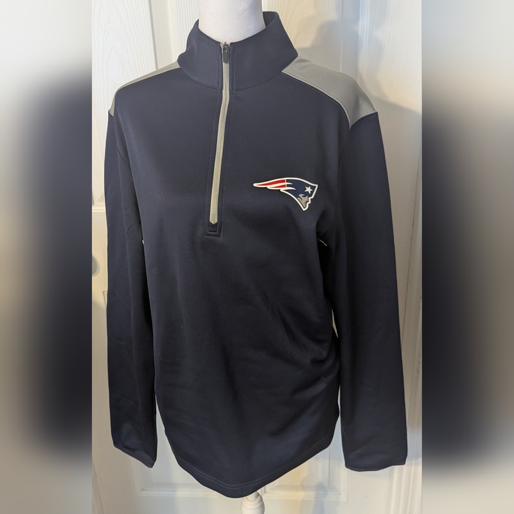NFL Patriots Men's Navy 1/4 Zip Sweater Sz: S